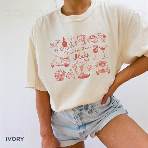 Ciao Italia Shirt Tomato Girl Summer Italy Shirt Old Money Aesthetic Amalfi Coast Shirt Italian Bachelorette Shirt Comfort Colors Plus Size