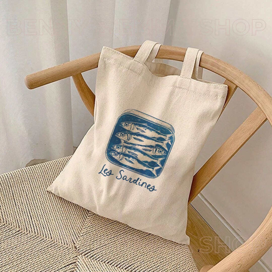 Les Sardines Tote Bag Tinned Fish French Tomato Girl Summer