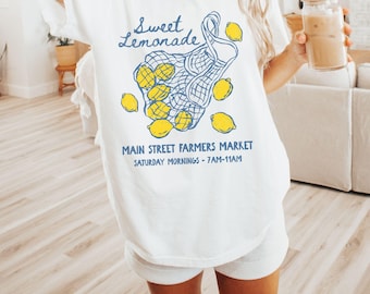 Bauernmarkt-Zitronen-Shirt : Vintages süßes Limonaden-Grafik-T-Shirt