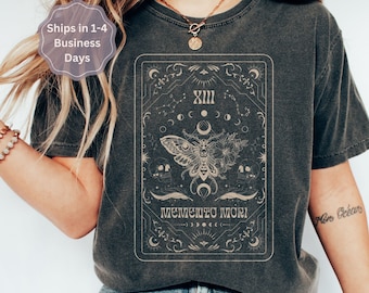 Memento Mori Tarot Card Shirt, Whimsigoth Death Butterfly Tee