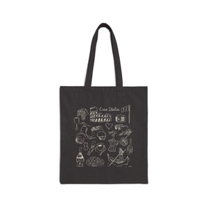 Ciao Italia Tote Bag Tomato Girl Summer Italy Tote Bag Coastal Granddaughter Coastal Grandma Old Money Aesthetic Bridesmaid Bachelorette Bag Black