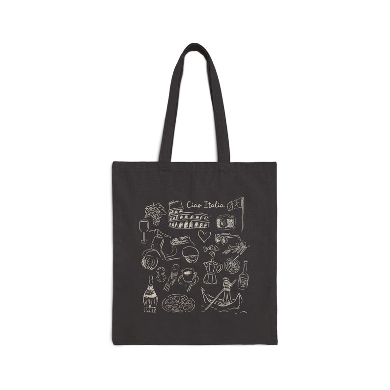 Ciao Italia Tote Bag Tomato Girl Summer Italy Tote Bag Coastal Granddaughter Coastal Grandma Old Money Aesthetic Bridesmaid Bachelorette Bag Black