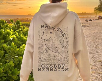 Manatee Hoodie: Coconut Girl Mermaidcore Style, Save the Ocean
