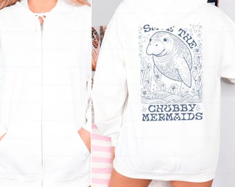 Manatee Zip Up Hoodie Kokosnuss Mädchen Kleidung Mermaidcore Ozean inspiriert Stil Speichern Sie die Ozean-Tiere Sweatshirt Trendy Beachy Hoodie Plus Größe