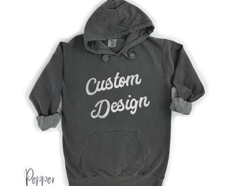 コンフォートカラーズ カスタムデザイン パーカー、ガーメントダイ コットンブレンド