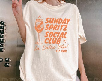 Sunday Spritz Social Club La Dolce Vita Italy Shirt Tomato Girl Coastal Granddaughter Amalfi Coast Citrus Shirt Comfort Colors Plus Sizing