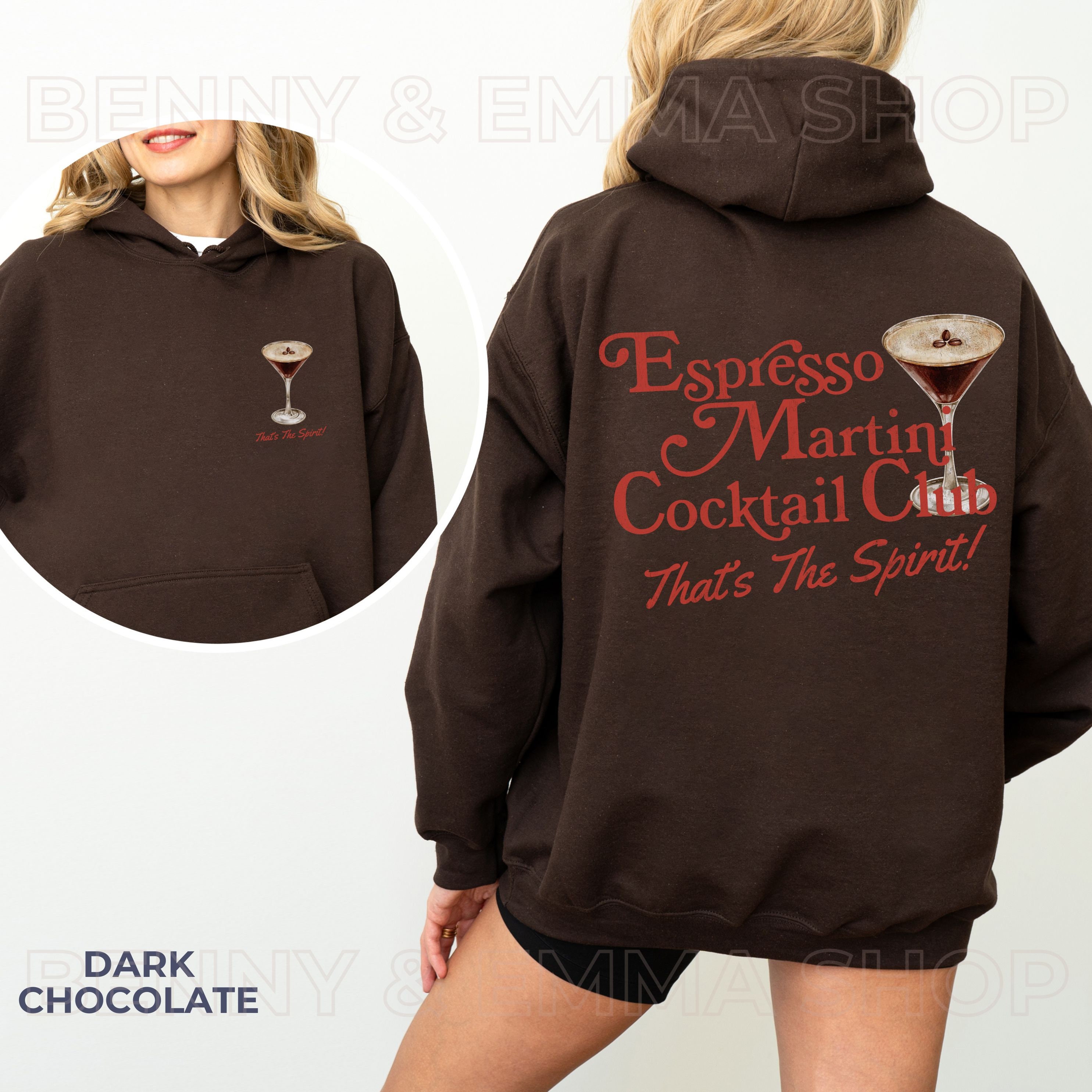 Espresso Martini Sweatshirt Cocktail Club Hoodie Old Money