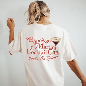 Espresso Martini Cocktail Club Shirt Old Money Aesthetic 2000s Clothing Retro Y2K Shirt 90s Nostalgia Downtown Girl Comfort Colors Plus Size