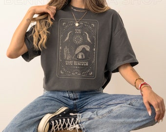 Whimsigoth The Writer Tarot Card Shirt  Mystical Shirt Poet Shirt Shakespeare Shirt Dark Academia Bookish Shirt Comfort Colors Plus Size