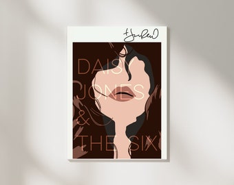 Daisy Jones and the Six Poster Cover - Digital Book Wall Art - BookTok Novel Cover Poster - Gift for teacher, book lover, student, librarian