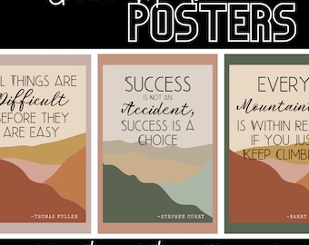 Poster zum Thema „Wachstumsorientiertes Denken“ – Naturmotiv, Klassenzimmerdekoration