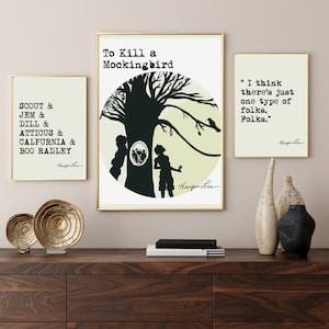 To Kill a Mockingbird Digital Art Bundle - Arte de pared digital - Portada y citas - Gran regalo para lector, maestro, bibliotecario, estudiante