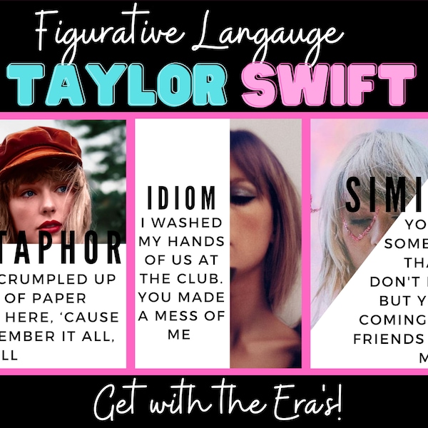 Taylor Swift Figurative Language Posters - 16 Posters - Language Arts Posters