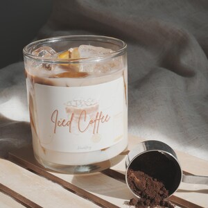 Iced Coffee Candle Realistic Coffee Candle Soy & Gel Wax Espresso Scented Handmade Drink Candle Coffee Lover Gift Aesthetic Decor
