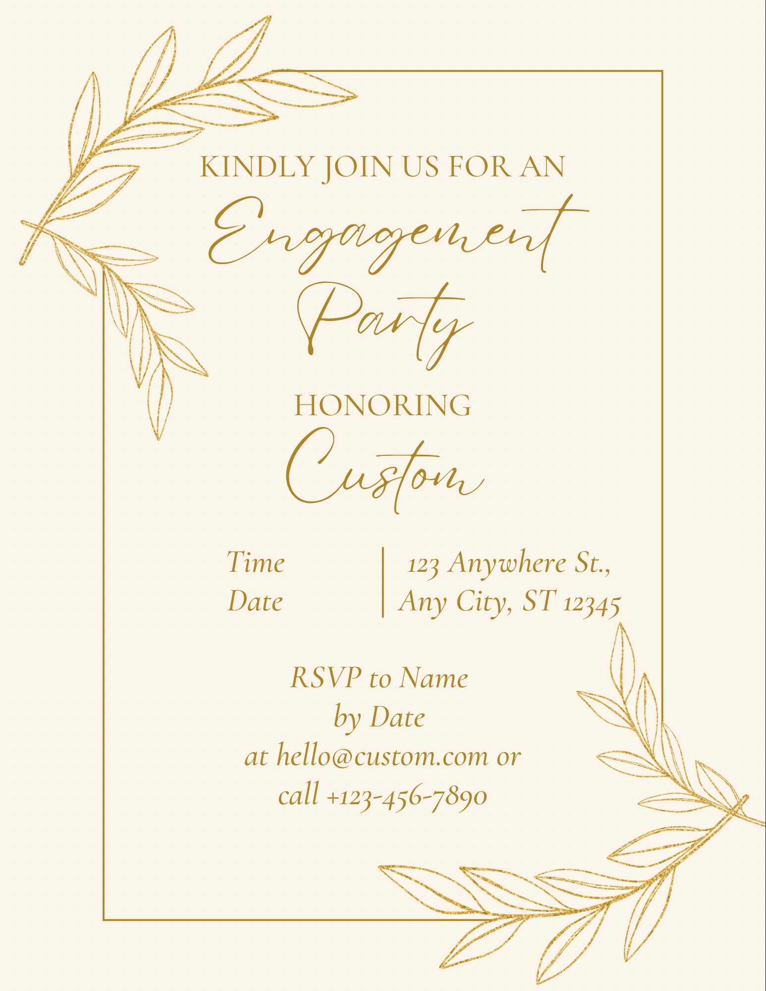Custom Engagement Party Invitations Etsy