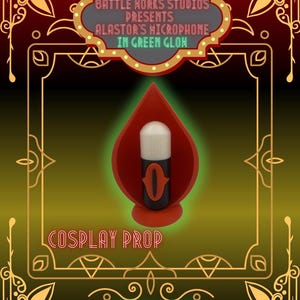 Microfono cosplay Alastor dell'hotel Hazbin con luce verde