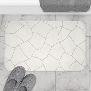 Stone Pattern Memory Foam Bath Mat: Soft Absorbent Bathroom Rug