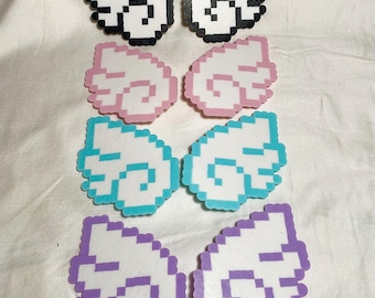 angel wing perler hair clips