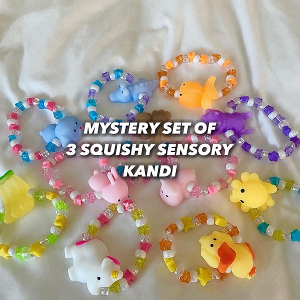 mystery squishy sensory kandi (set of 3)