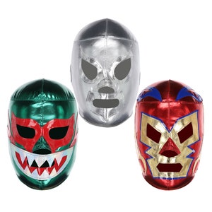 Three Mask Pro-Quality Mexican Wresting Masks (3 Pack) | Authentic Lucha Libre Costume - Adult Size