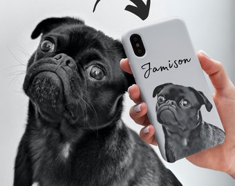 Funda personalizada para teléfono para mascotas con foto de mascota + nombre Funda personalizada para teléfono para perros Funda personalizada para teléfono para gatos Funda personalizada para teléfono Funda para iPhone para gatos