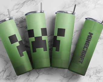 Creeper 20oz Skinny Tumbler Sublimation Design, Gaming Tumbler Wrap, Design for Straight Tumbler, PNG, Digital Download