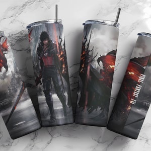 FFXVI 20 oz Skinny Tumbler Sublimation Wrap Design for Straight Tumbler, PNG File, Digital