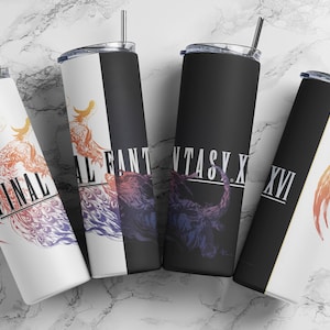FFXVI Logo 20 oz Skinny Tumbler Sublimation Wrap Design for Straight Tumbler, PNG File, Digital