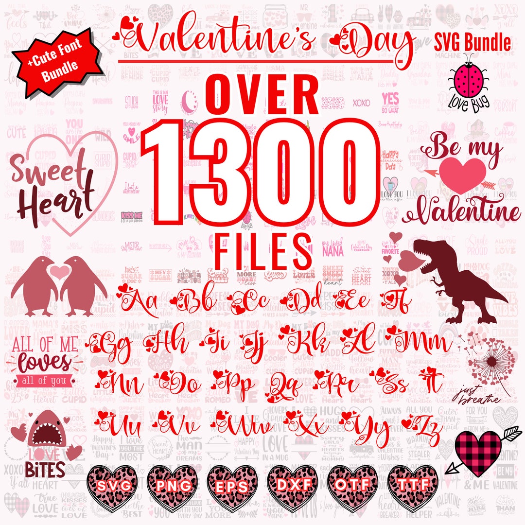 Valentine's Day SVG Bundle for Cricut and Sublimation, Retro Valentine ...