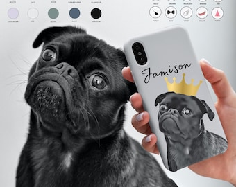 Aangepast telefoonhoesje voor huisdier met foto van huisdier + naam Aangepast telefoonhoesje hond Aangepaste telefoonhoes kat Gepersonaliseerde telefoonhoes iPhone-hoesje kat