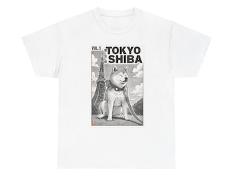 Tokyo Shiba Tee, Unisex Graphic T-Shirt, Cute Dog Shirt, Pet Lover Gift, Anime Inspired Apparel