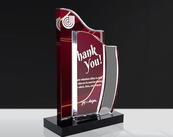 Customized Acrylic Trophy – Personalized Award Plaque for Employee Milestone, Anniversary Gift