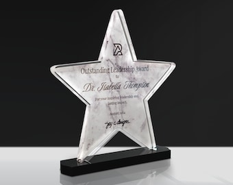 Personalized Star Acrylic Award | Employee Recognition Trophy