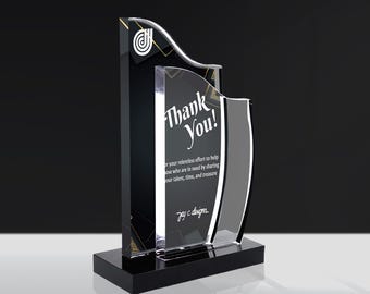 Custom Acrylic Trophy – Personalized Anniversary Award | Desk Plaque