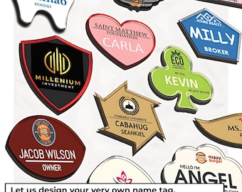 Identificadores personalizados con imán / Insignias para oficinas y restaurantes / Identificadores de colores únicos para agentes inmobiliarios, propietarios y empleados