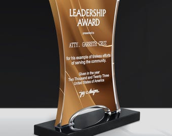 Custom Acrylic Trophy | Personalized Logo | Corporate Gift | Employee Appreciation | Executive Award | Business Recognition
