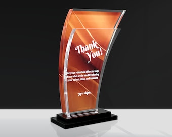 Custom Acrylic Achievement Trophy | Corporate Recognition Award