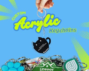Personalized Acrylic Keychain, Custom Shape Tags, Logo or Photo Key chain, Custom Event Favor & Branded Merch