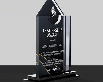 Personalized Acrylic Trophy | Company Logo | Corporate Award | Employee Recognition | Professional Gift