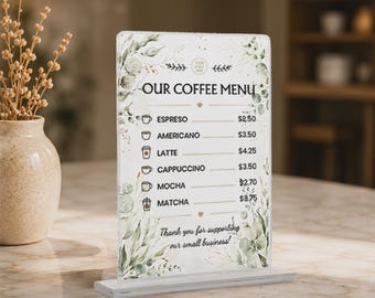 Custom Acrylic Table Sign, Business Logo QR Code Display, Event Signage