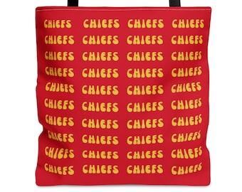 Bolso de mano de los Chiefs, bolso de lona rojo, bolso de mano para toda ocasión, bolso de hombro, bolso de compras, porta libros, bolso deportivo para el gimnasio, idea de regalo