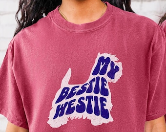 Comfort Colors Westie Dog Shirt, Puppy T-Shirt, Bestie Westie TShirt, Distressed Design Tee, West Highland White Terrier, Pet Owner Gift