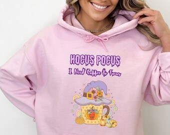 Coffee Halloween Hoodie, Hocus Pocus Hooded Sweatshirt, Pumpkin Spice Latte Shirt, Barista Sweater