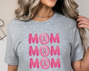 Camiseta de cáncer de mama para mamá, camiseta de lazo rosa, camiseta de concienciación sobre la salud, camiseta de superviviente, guerrera, luchadora, regalo para mamá