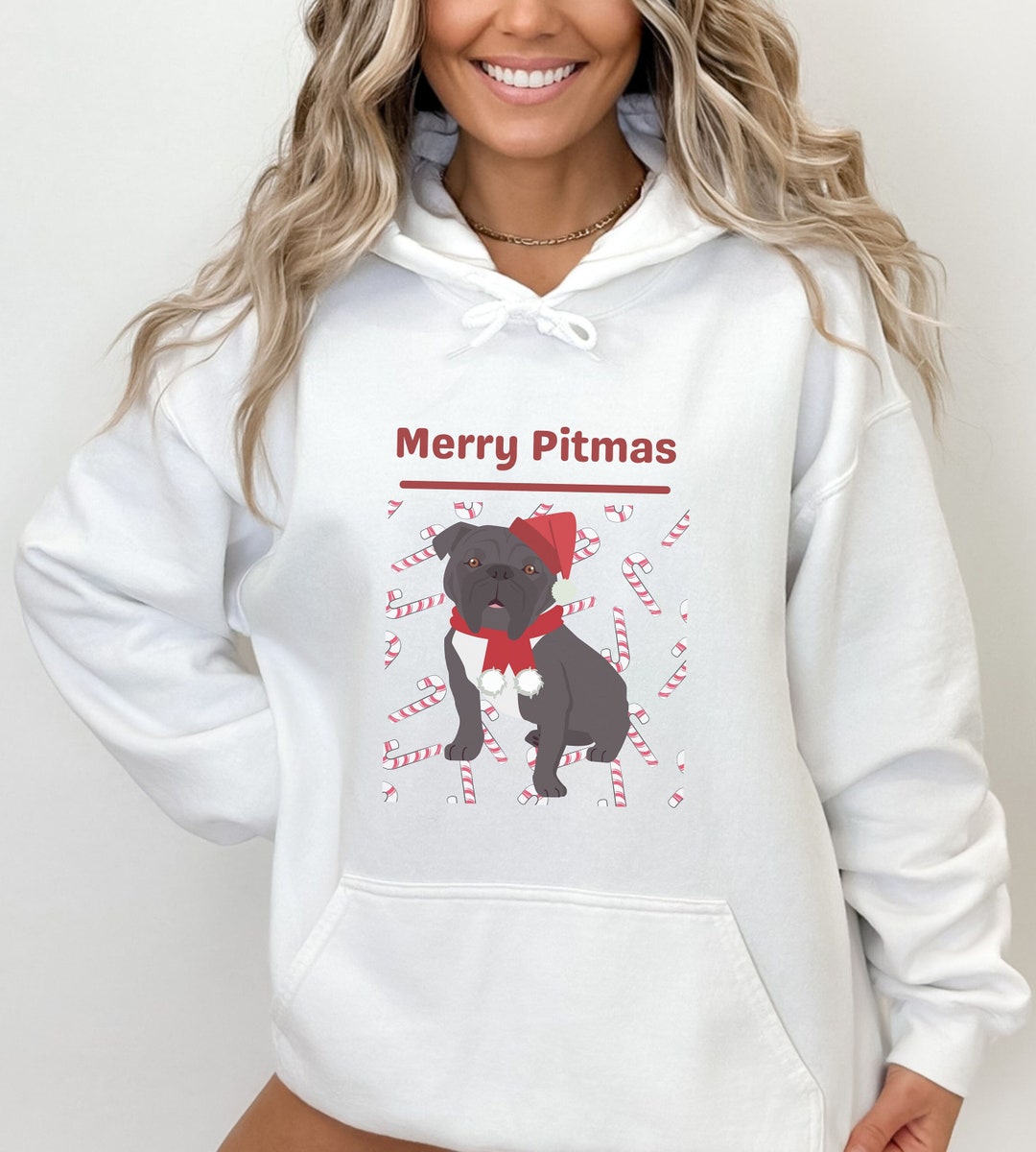 Dog Christmas Hoodie
 Dog Christmas Hoo for Christmas Pitbull Dog Hoo Hooded Etsy