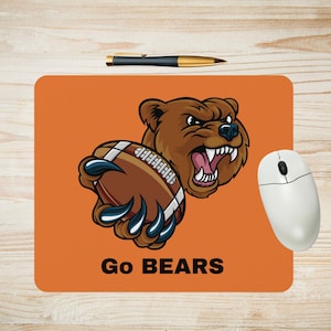 Bears Mousepad, Bears Football Sports Mouse Mat, Circular Rectangular Mouse Pad, Desk Decor, Gift for Student, Sports Fan Gift