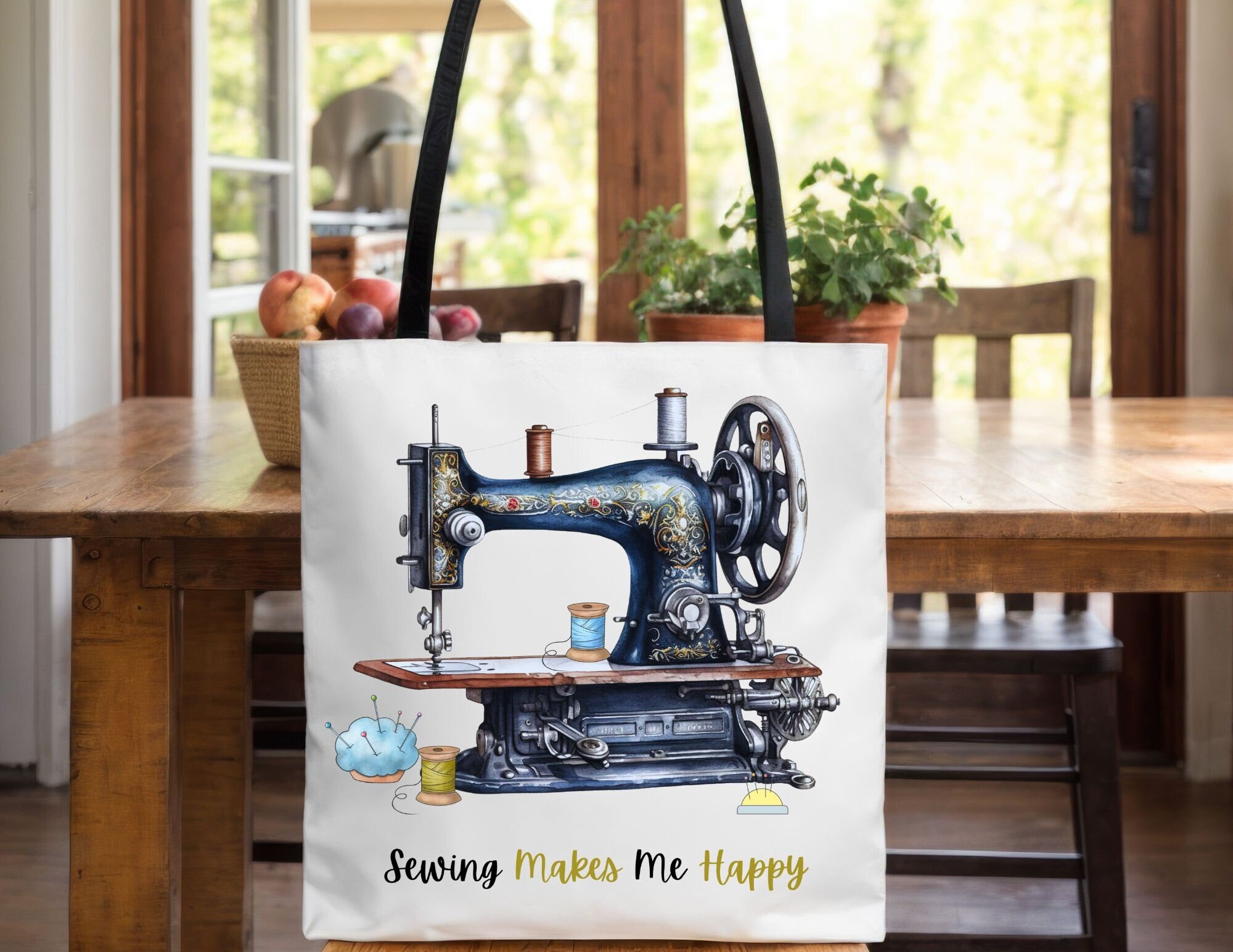 Sewing Machine Tote Bag for Women Seamstress Tote Bag Retro Vibe Shoulder Bag Shopping Bag Supply Tote, unique gift for Crafters