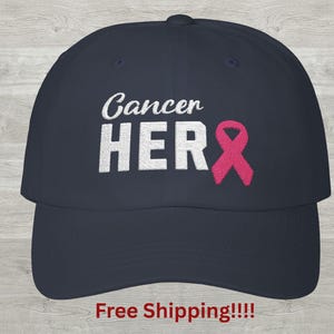 Embroidered Cancer Hero Hat, Breast Cancer Survivor Cap, Pink Ribbon Dad Hat, Cancer Fighter Hat, Warrior Gift, Cancer Survivor Gift