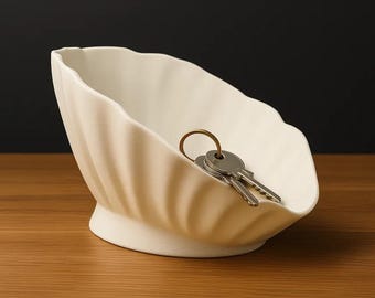 Seashell Bowl – Coastal Decorative Dish, Modern Seashell-Inspired Catchall for Keys, Jewelry & Home Décor