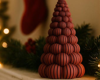 3D Printed Ribbed Bubble Christmas Tree – Modern Holiday Decor | Minimalist Tabletop Tree | Unique Geometric Xmas Decoration